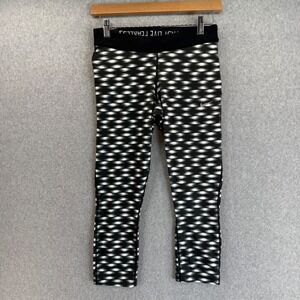 Nike DriFit Black White Cropped Leggings Athletic‎ Pants Pocket Gym Womens Small